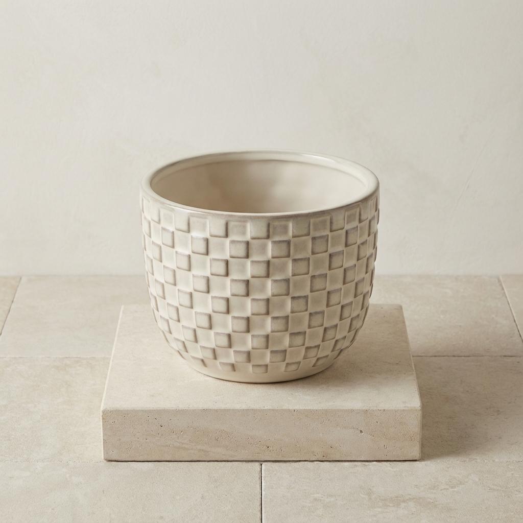 Mini pot relief wit Ø7cm - ↕6,5cm