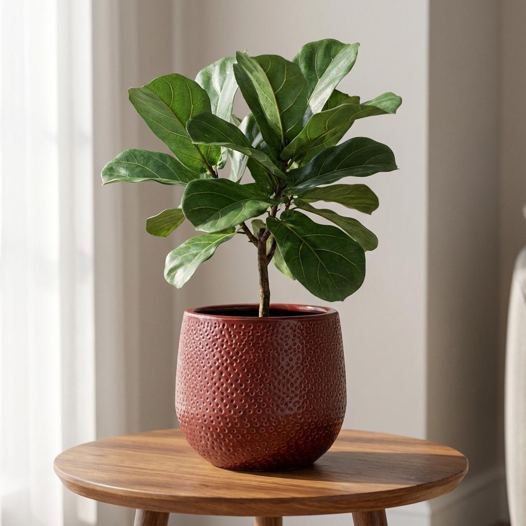 Pot Gabriel rond bordeaux Ø14cm - ↕14cm