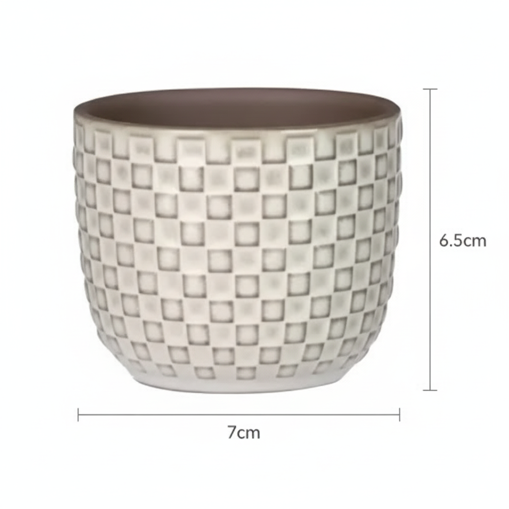 Mini pot relief wit Ø7cm - ↕6,5cm