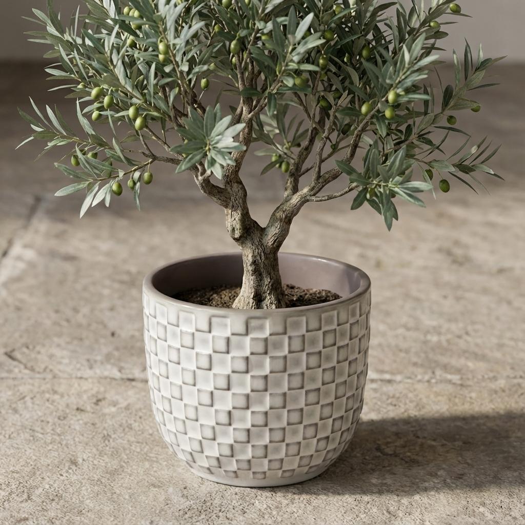 Mini pot relief wit Ø7cm - ↕6,5cm